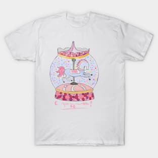 Carousel in pink color with horse T-Shirt